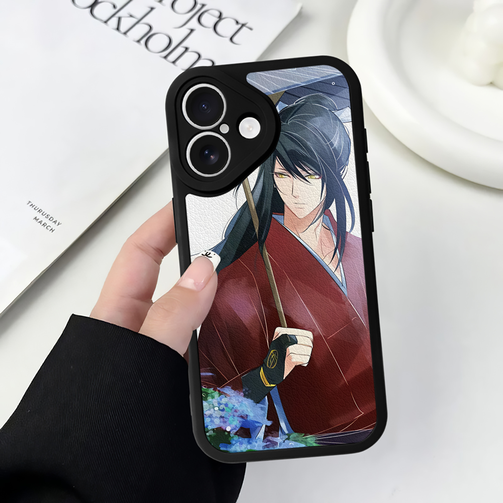 （画像用） 刀剣乱舞 Touken Ranbu 【iPhone 16シリーズ対応】シリコンスマホケース（レザー調） 材質：シリコン